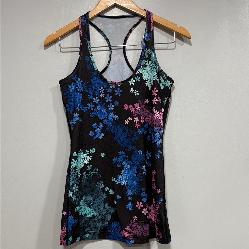 Lululemon Athletica Black & Floral Tank Top